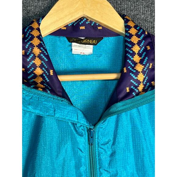 Vintage Louis Garneau Windbreaker Jacket Nylon 80's Baggy Blue Purple Womens S - Picture 6 of 14